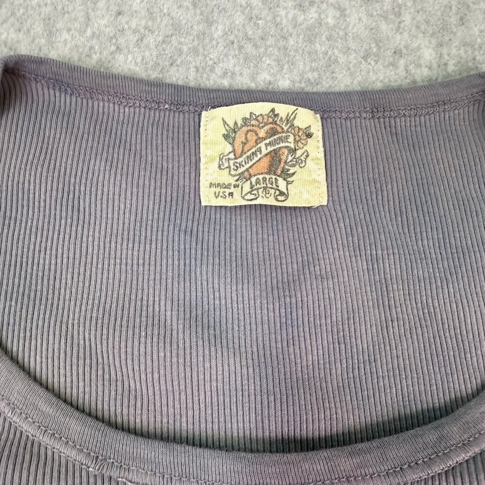 Skinny Minnie USA Women's Large Shirt Vintage Scoop Neck Embellished Y2K - Picture 2 of 4